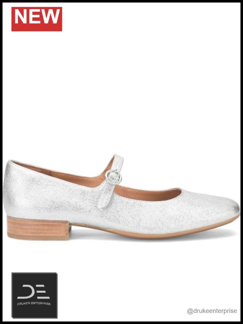 Italian Leather Mary Jane Flat Adjustable Buckle Cushioned